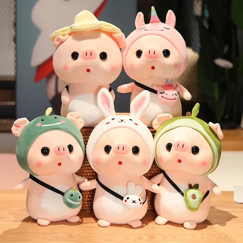 Cute Pig Transformable Plush Toys | Turns into Rabbit, Dinosaur, Unicorn, Avocado, Sunflower -15