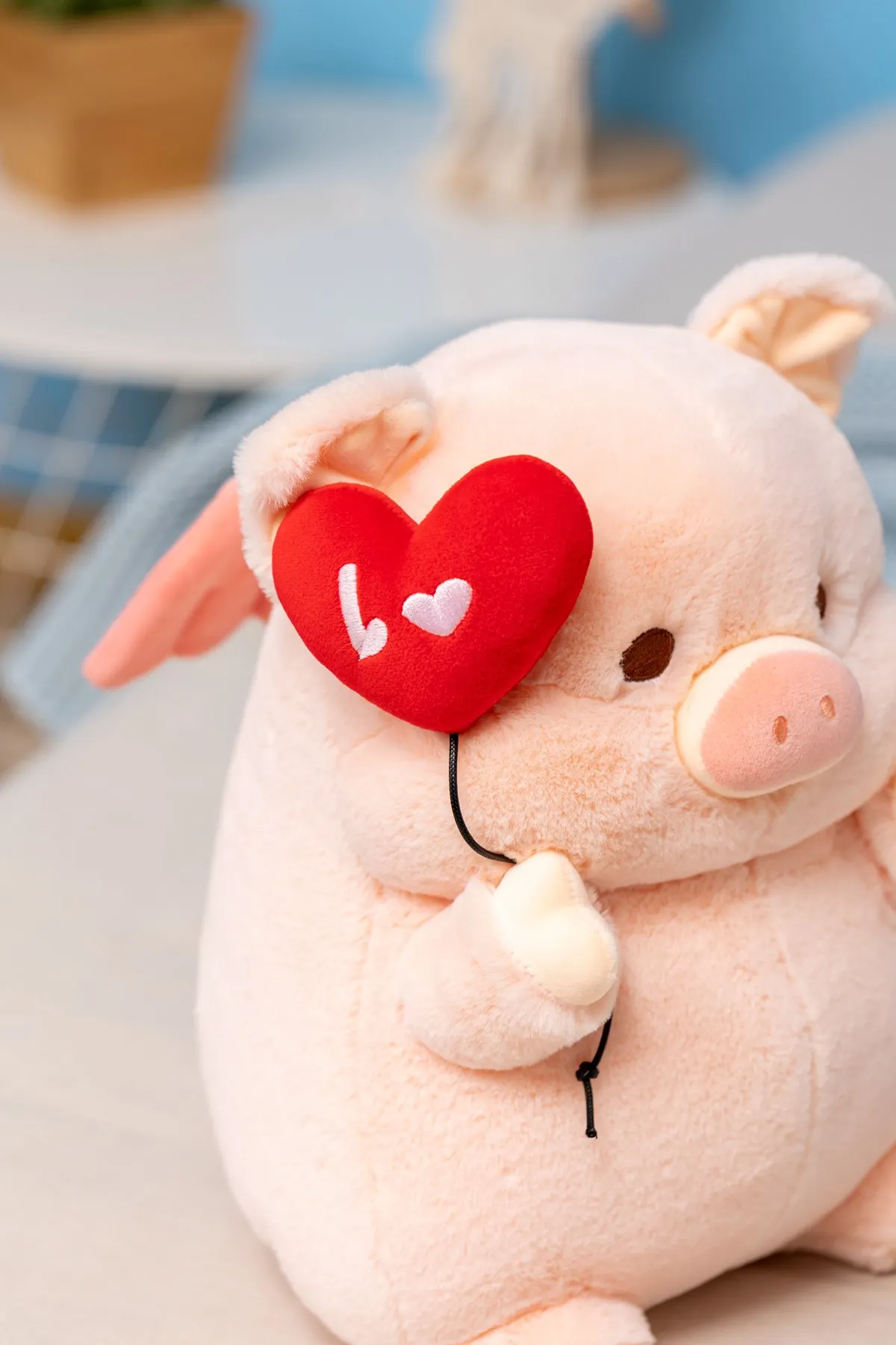 Flying Pig Plush | 20~50cm Holding Love Heart Balloon -4