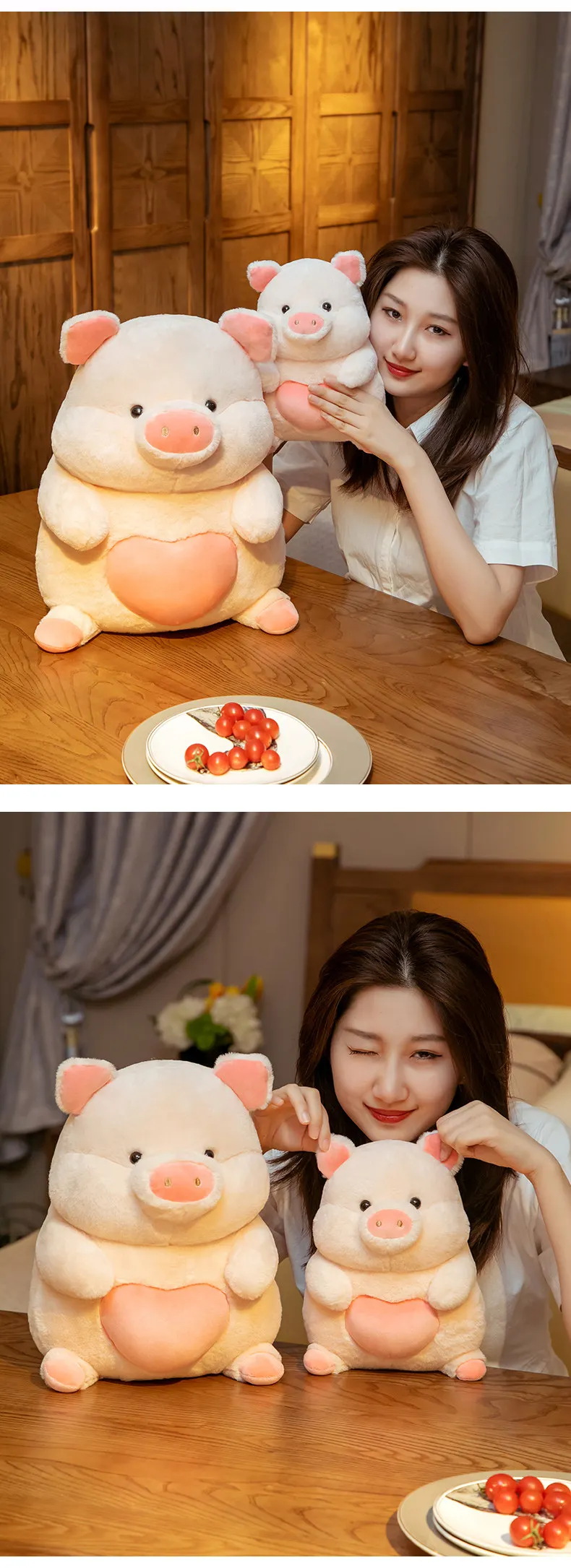 Kawaii Pink Talking Pig Plush | 25-45cm Lovely Sitting Cartoon Stuffed Pig Toys -2