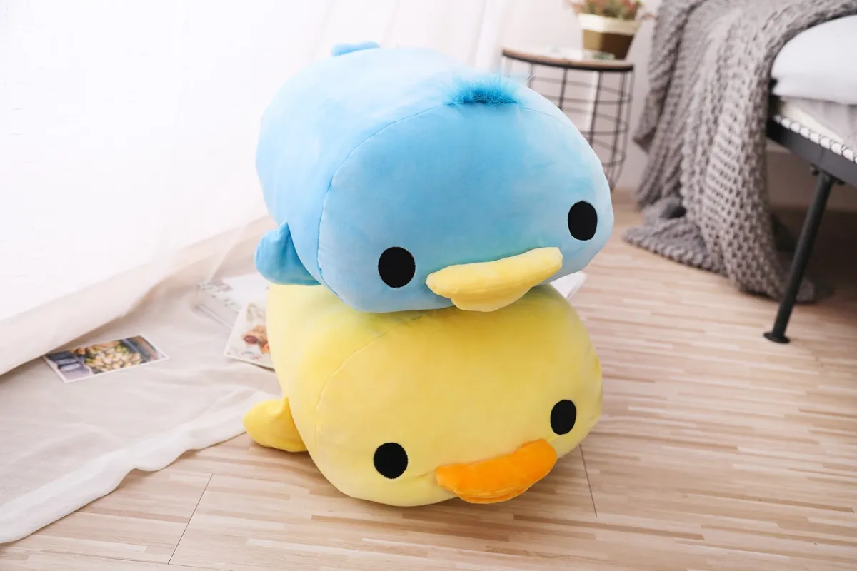 Kawaii Ente Emoji Kissen Plüsch ｜ Liegende Ente für weiches Kissen Kissen -1