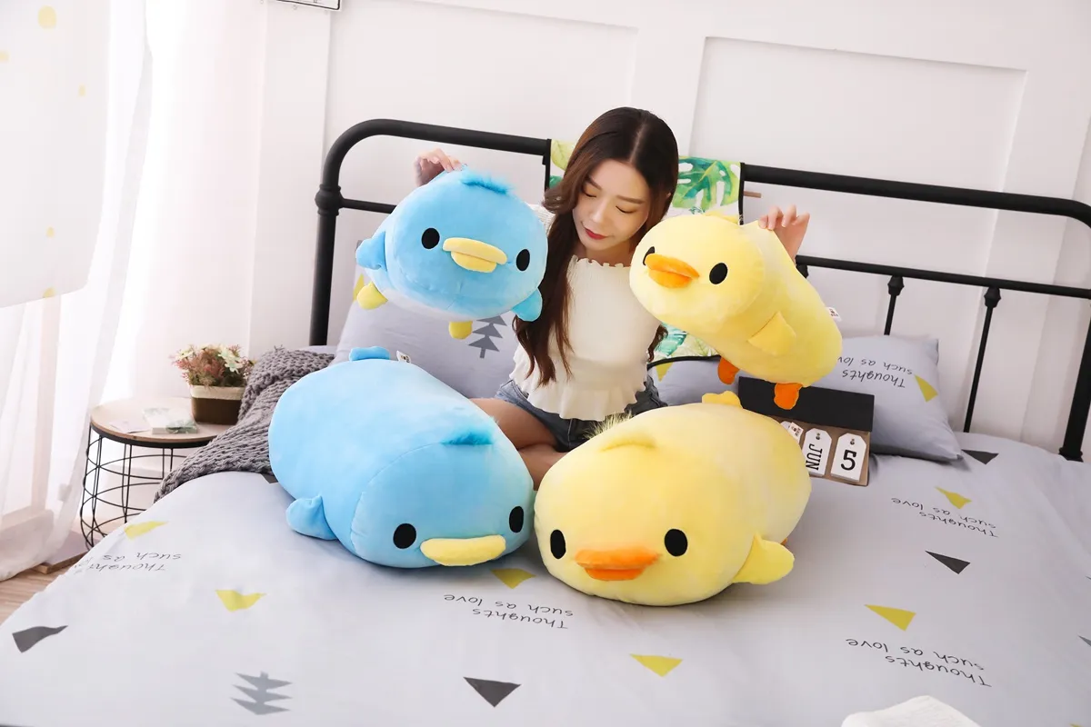 Kawaii Ente Emoji Kissen Plüsch ｜ Liegende Ente für weiches Kissen Kissen -4