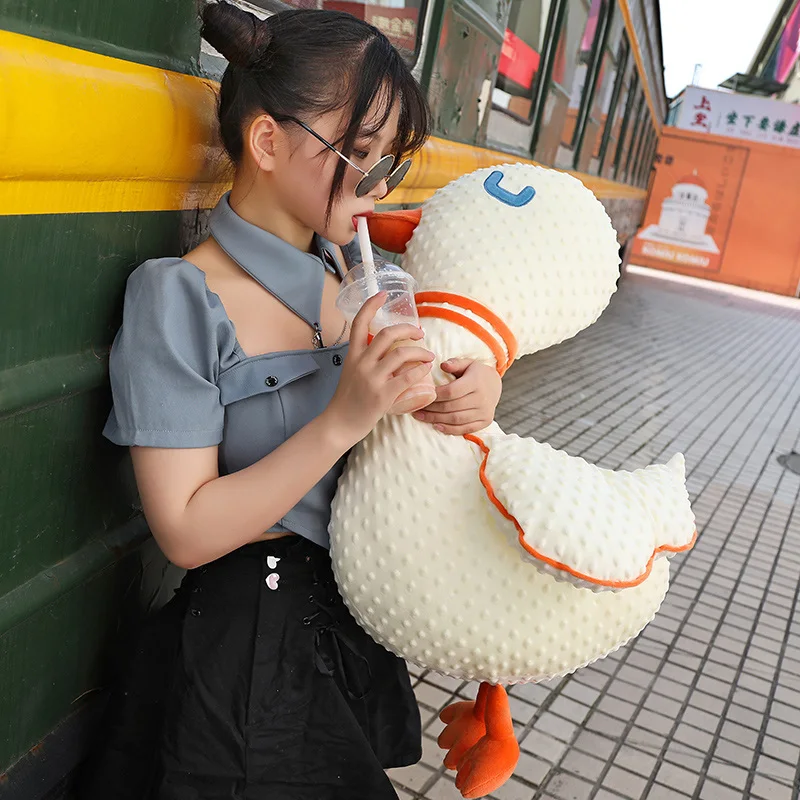Giant Duck Hundespielzeug | Princess Duck Plushie - Weiche Orange Massage Schlafende Ente -10
