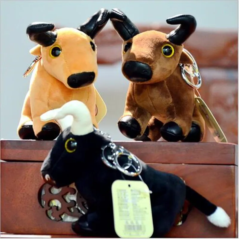 Black Cow Stuffed Beanie Animal | Year of the Ox Mascot Cartoon Cow Pendant -1