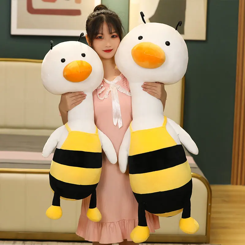 Long Duck Plush | Cute Bee Duck Plush Soft Stuffing Pillow -5