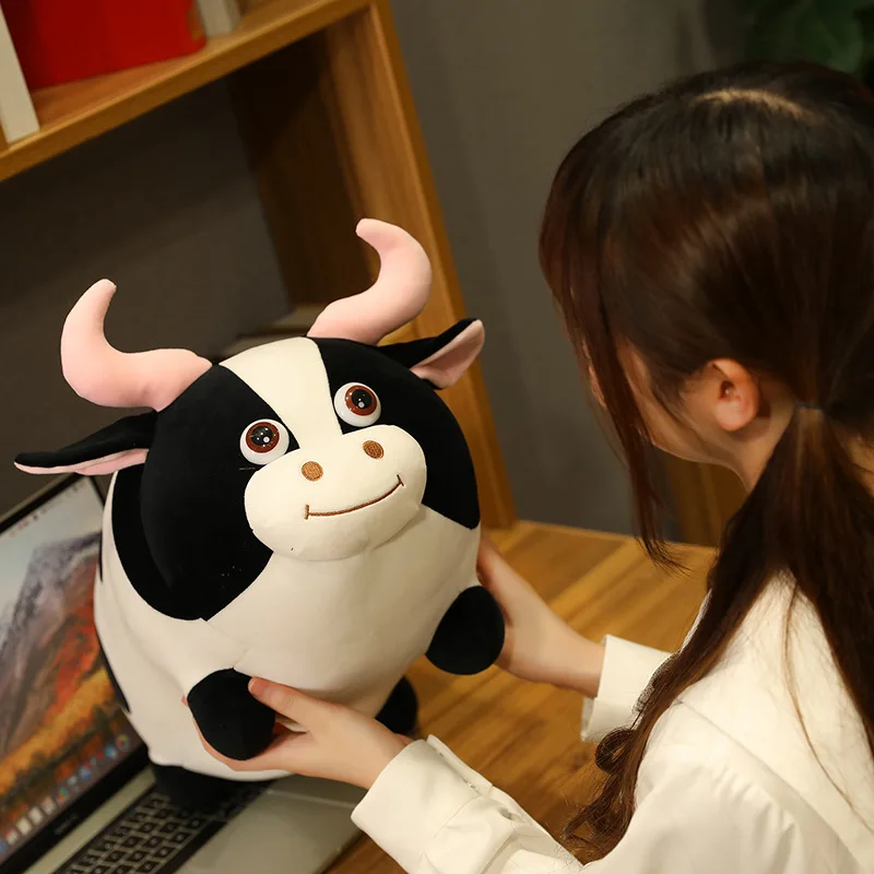 Dairy Cow Plush | Cute cow plush toy bed pillow -2