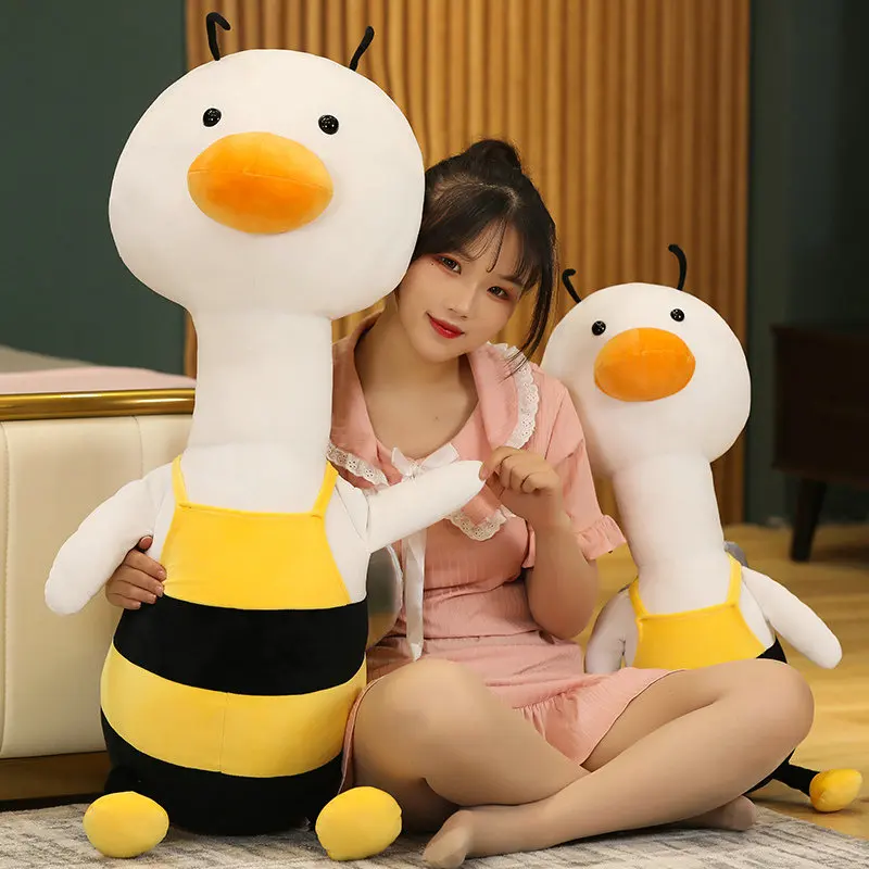 Long Duck Plush | Cute Bee Duck Plush Soft Stuffing Pillow -1