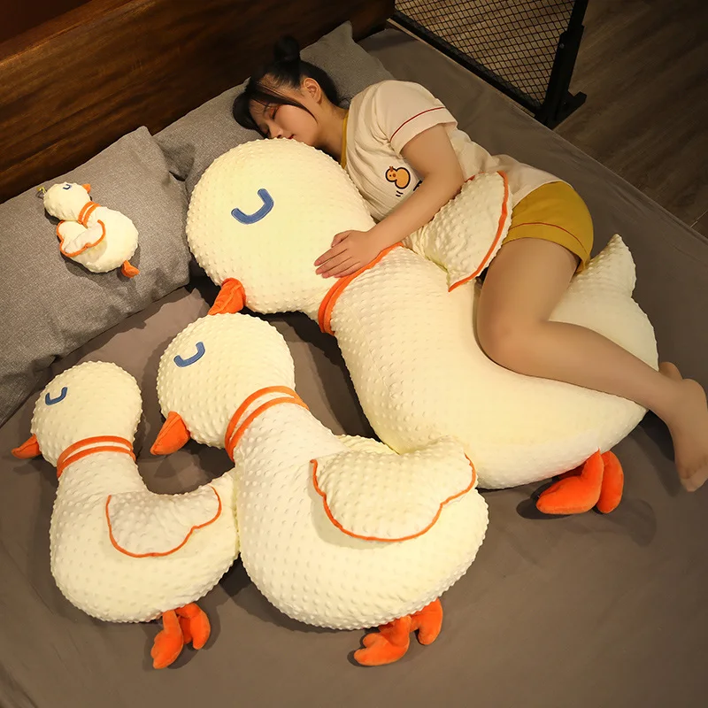 Giant Duck Dog Toy | Princess Duck Plushie - Soft Orange Massage Sleeping Duck -17