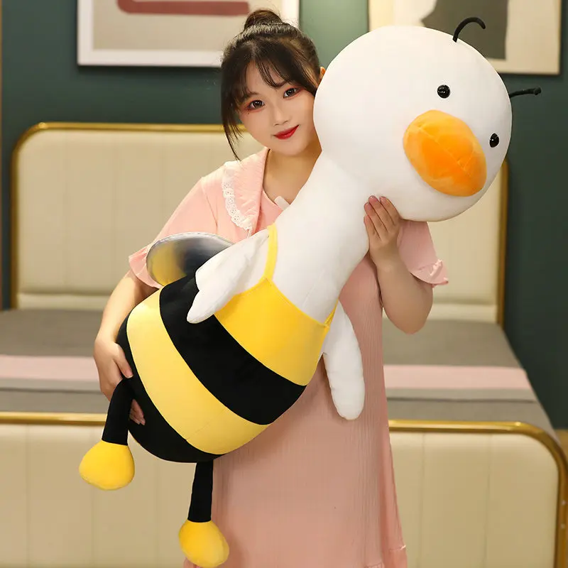 Long Duck Plush | Cute Bee Duck Plush Soft Stuffing Pillow -12