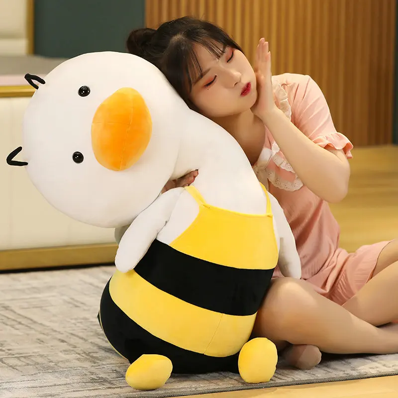Long Duck Plush | Cute Bee Duck Plush Soft Stuffing Pillow -2