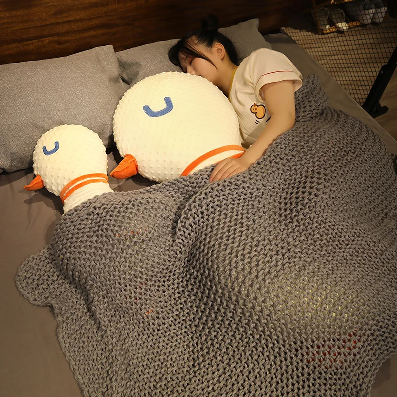 Giant Duck Dog Toy | Princess Duck Plushie - Soft Orange Massage Sleeping Duck -18