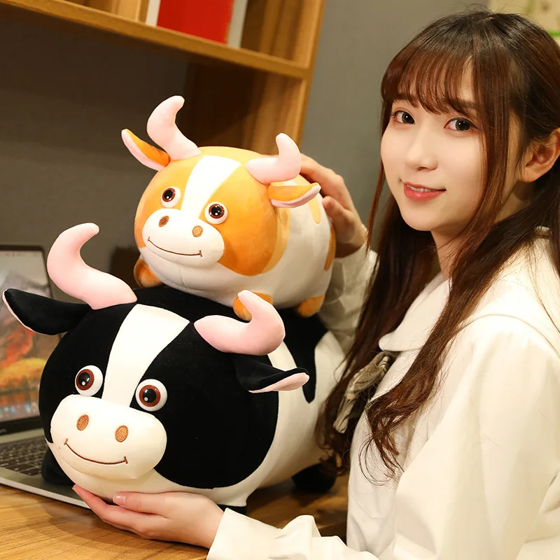 Dairy Cow Plush | Cute cow plush toy bed pillow -4