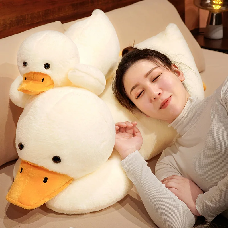 Dennis Duck Plush Toy | Simulation Lie Duck Plush Pillow Toy -3
