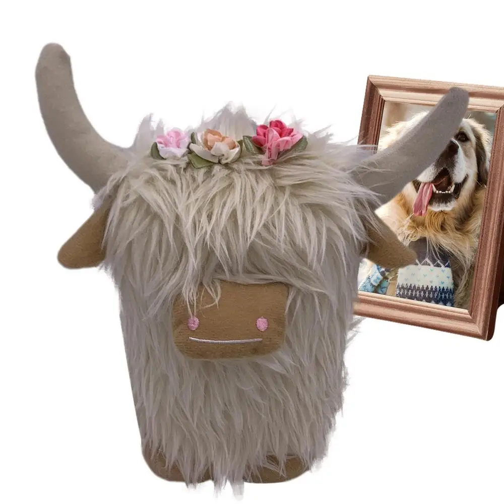 Animal en peluche Fluffy Highland Cow | Poupée en peluche mignonne et inodore -5