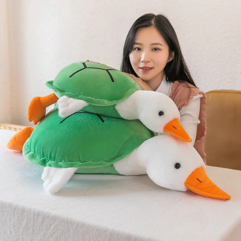 Turtle Duck Plush Toy | Turtle Transform To Big White Goose - Stuffed Tortoise Doll -24