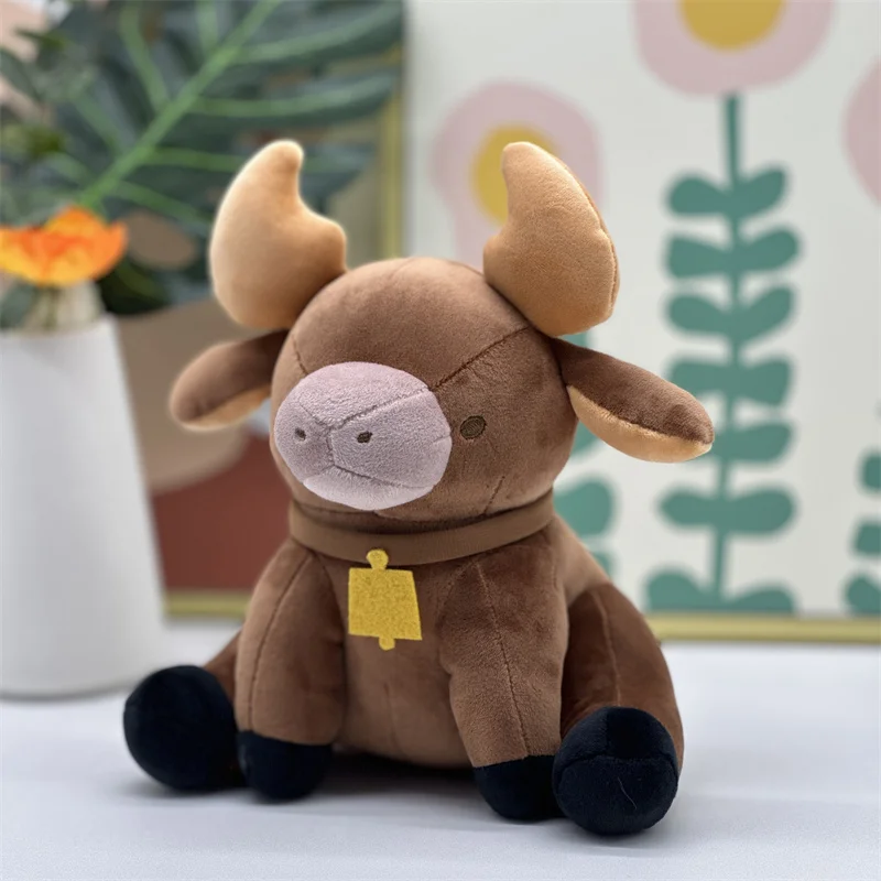 Brown Fluffy Cow Stuffed Animal | Palia Chapaa Lifelike Highland Cow Plush Toy -9