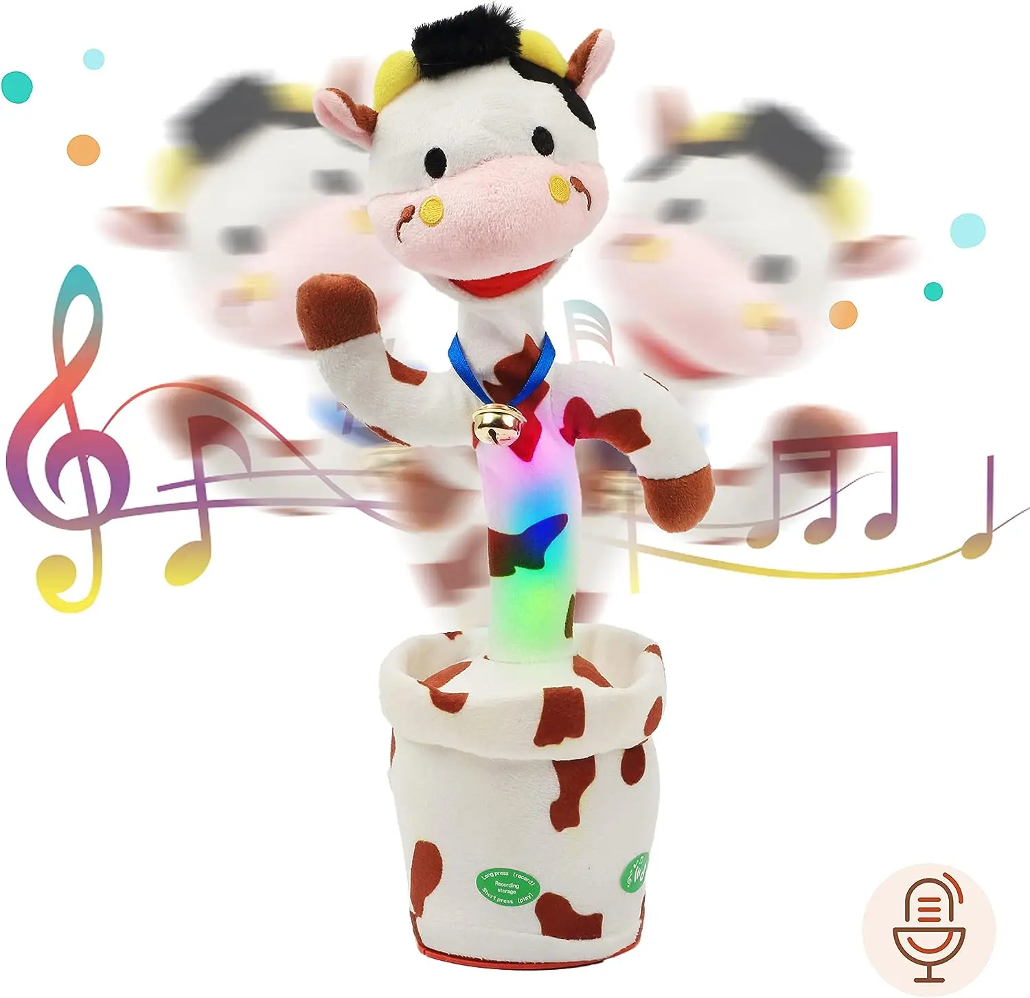 Sprechende Kuh Interaktives Spielzeug | Singen, Tanzen und wiederholtes elektrisches Schütteln Niedliches Plüschtier -2