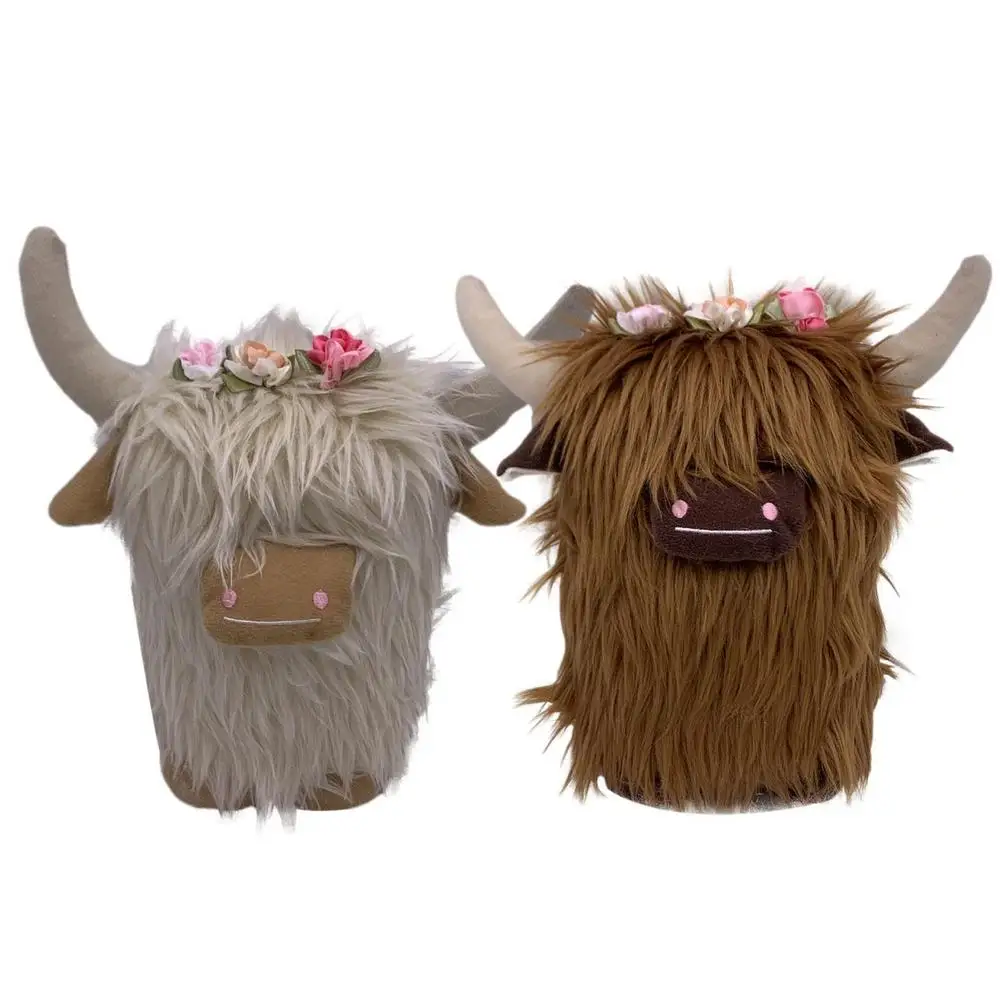 Animal en peluche Fluffy Highland Cow | Poupée en peluche mignonne et inodore -6