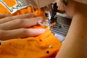 Sewing the fabric pieces together
